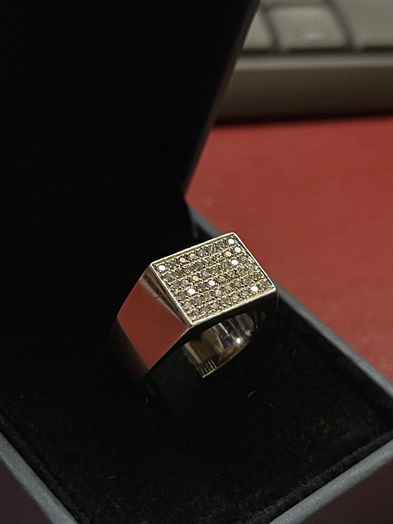 Diamond Ring white gold 48 VVS diamonds unisex Men s Fashion