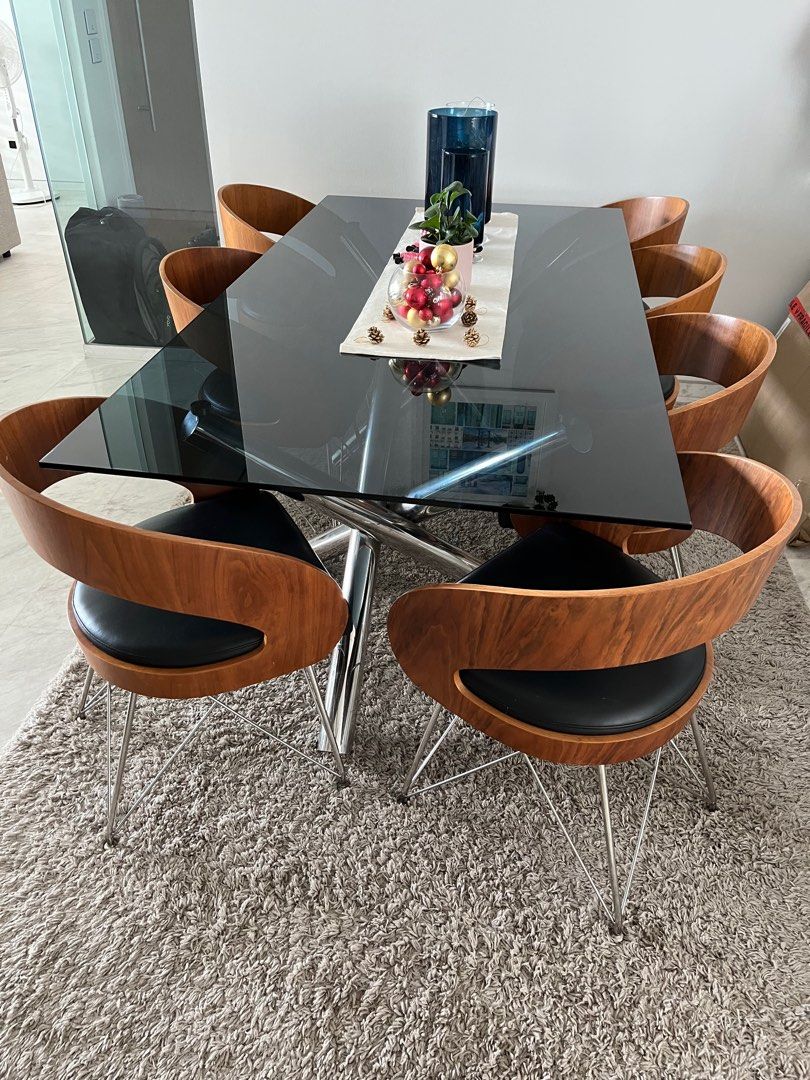 Dining table and 7 chairs, Furniture & Home Living, Furniture, Tables