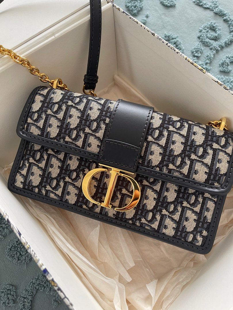 Dior 30 Montaigne east west bag with chain handbag, Luxury, Bags 