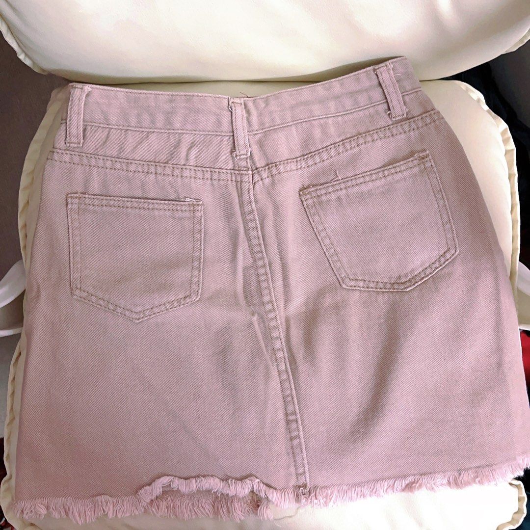 Pink denim sales skirt 50