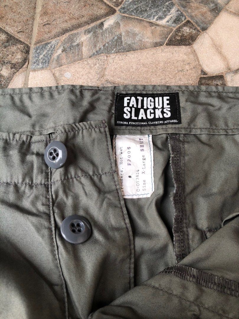 Fatigue Slacks by Corona Apparel M-51 Back Satin “Jungle Slacks”, Men's  Fashion, Bottoms, Trousers on Carousell
