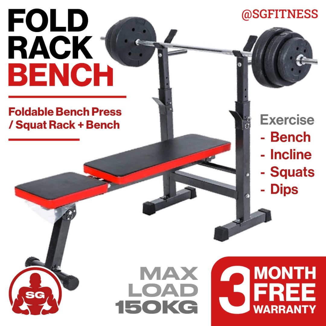 Foldable Bench and Rack Combo Set