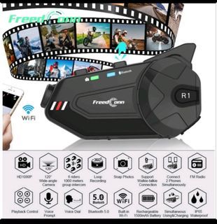 Freedconn R1 Plus. Dash pov helmet camera intercom