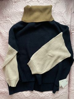 GRL 拼接高領毛衣