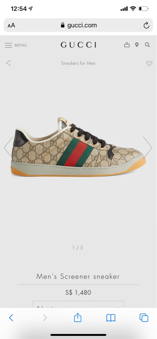 gucci shoes wear for 1 day but did not like it hence selling with reciept  and box bought $1480 date of purchase 17 nov 2022, Men's Fashion, Footwear,  Casual shoes on Carousell