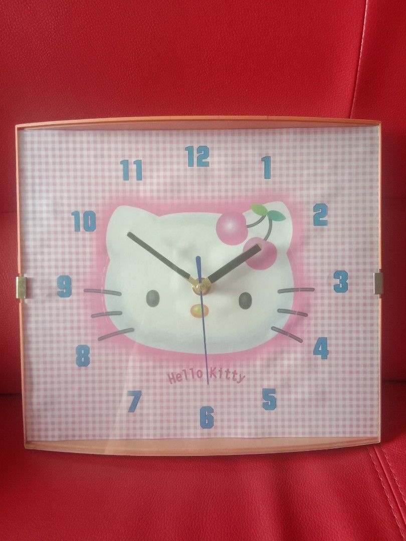 Hello Kitty Wall Clock, Furniture & Home Living, Home Decor, Clocks on