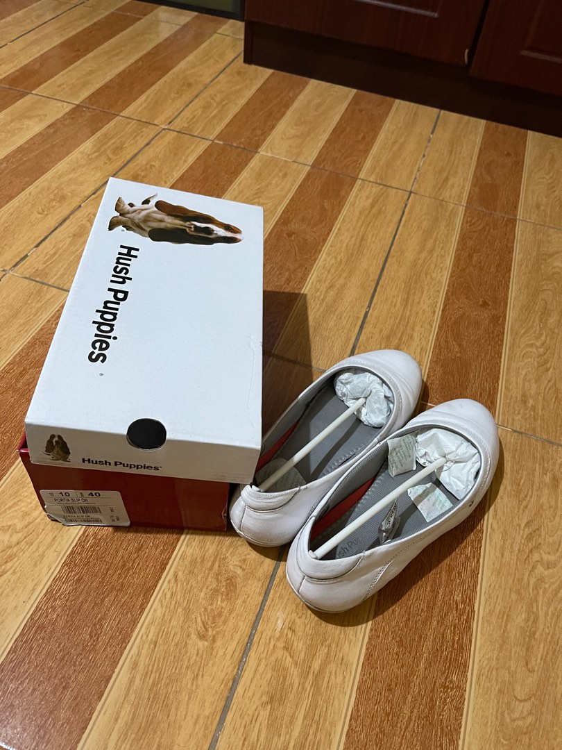 Hush Puppies White Shoes for Uniform, Women's Fashion, Footwear, Flats