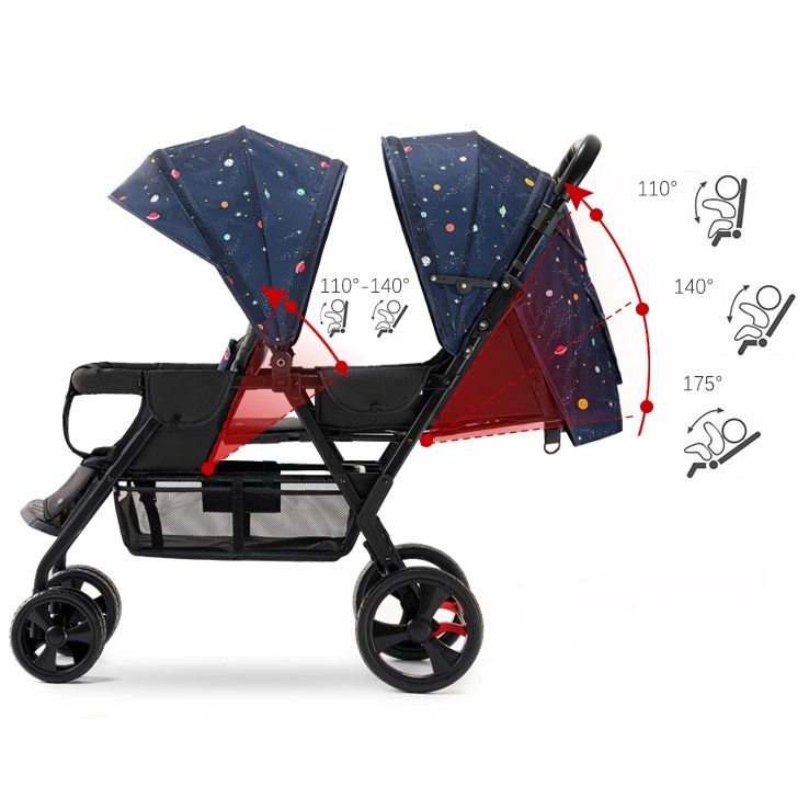 [iDS] Reclining Twin Stroller Double Stroller Dual Stroller Front