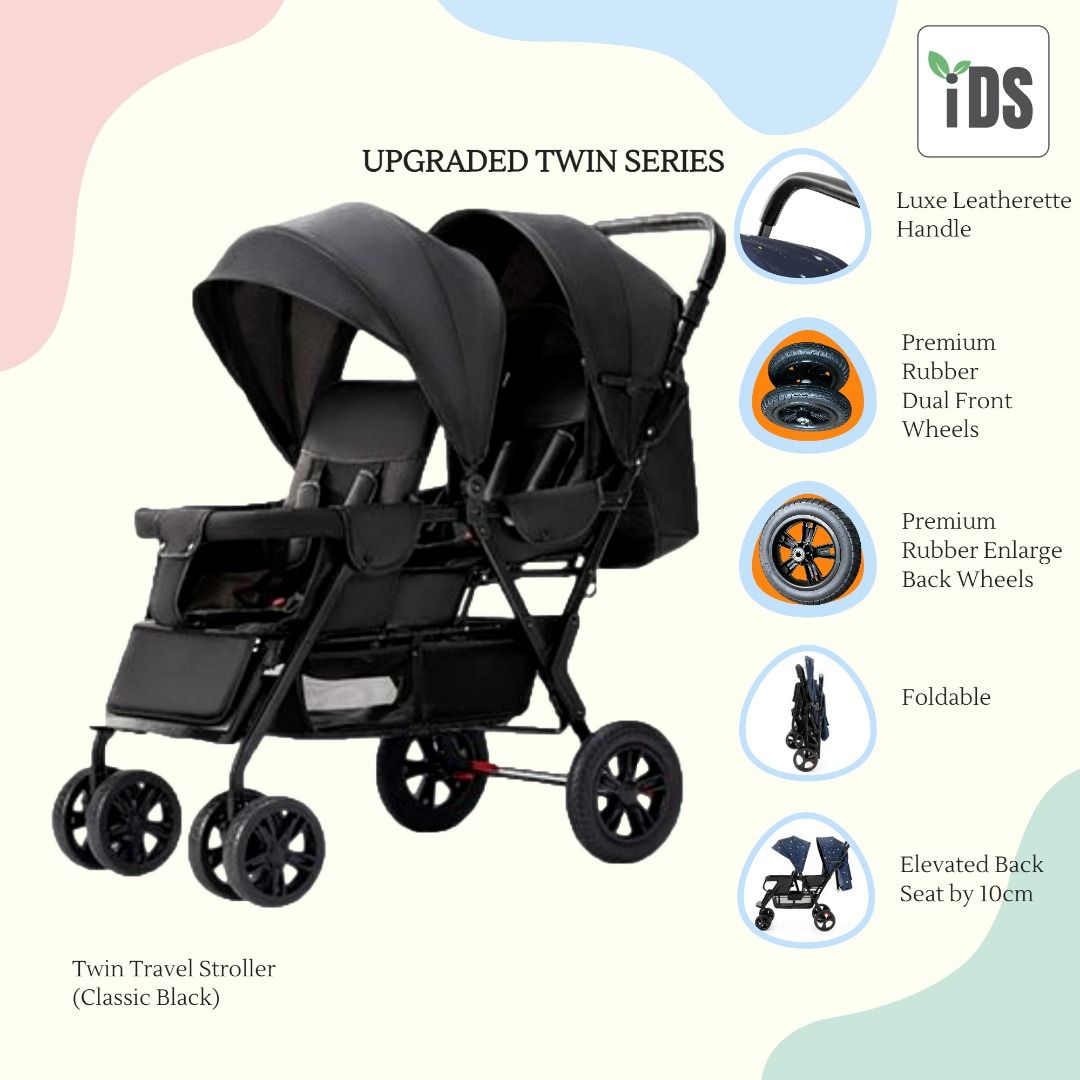 Double stroller rubber sales wheels