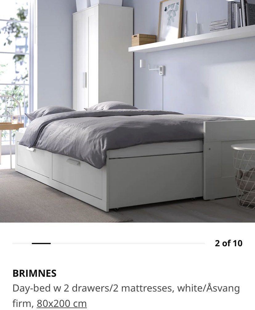 Ikea brimnes bed, Furniture & Home Living, Furniture, Bed Frames