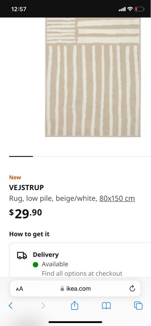 Ikea VEJSTRUP Runner, Furniture & Home Living, Home Decor, Carpets ...
