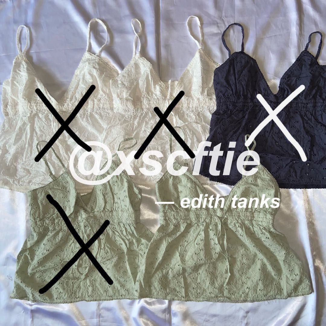 SOLD brandy melville edith lace tank top with bow authentic instock ,  Women's Fashion, Tops, Other Tops on Carousell