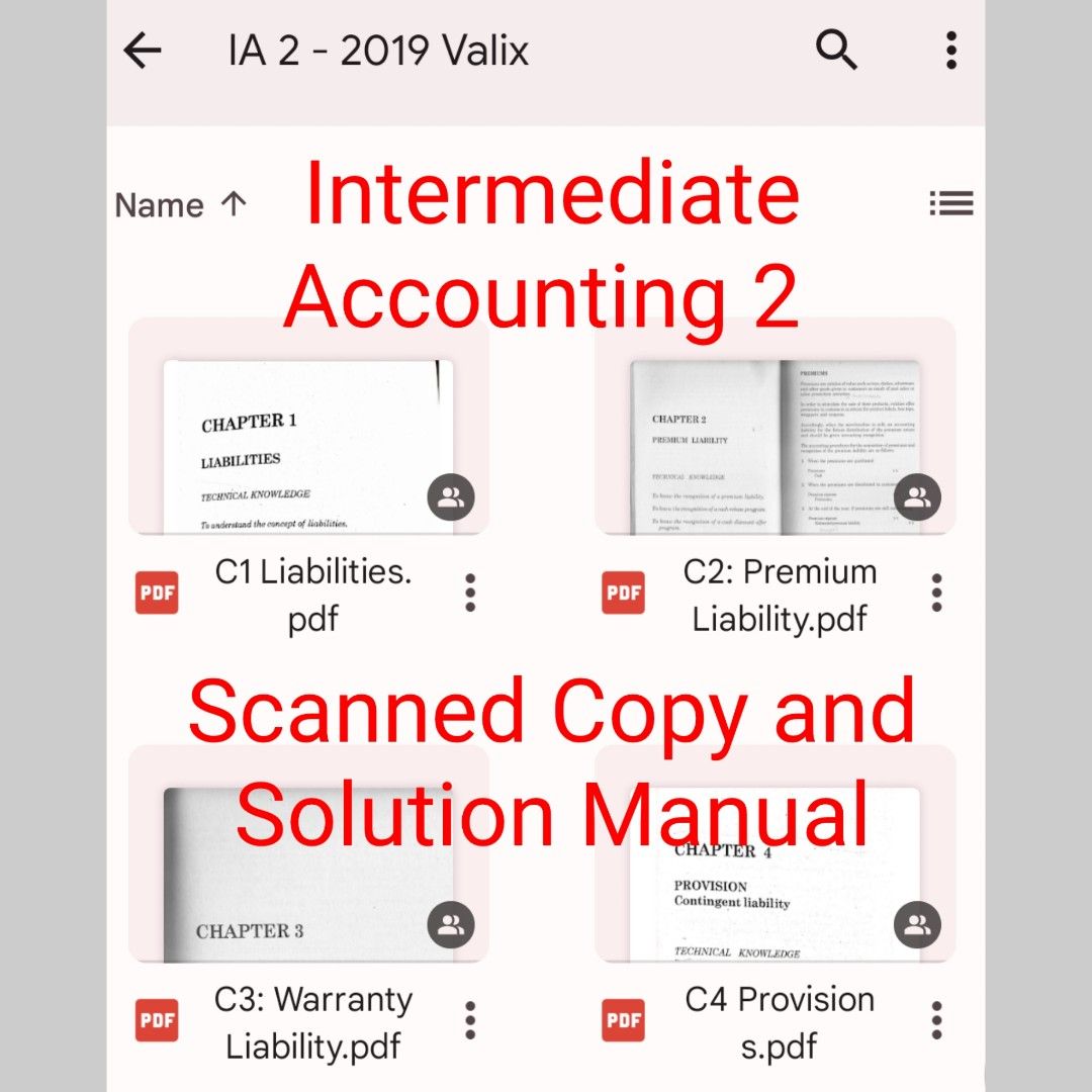 Intermediate Accounting 2 VALIX 2019 PDF Book and Solution Manual