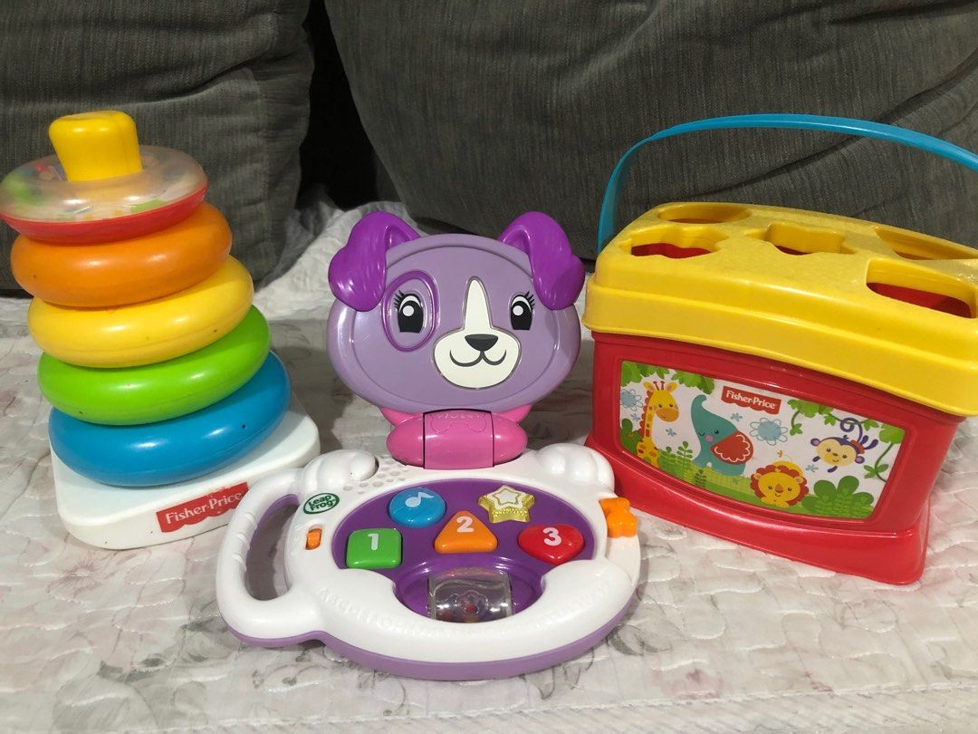 Leapfrog my talking lappup fisher price stacker and shape block