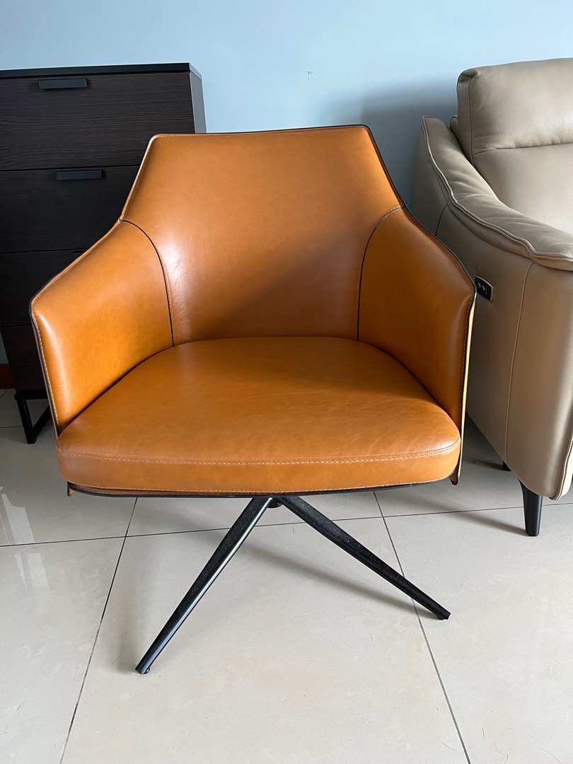 Leather Swivel Chair, Furniture & Home Living, Furniture, Chairs on