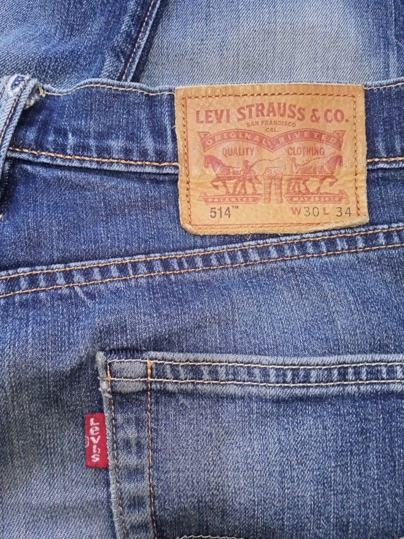 Levi's 514 selvedge leather patch, Men's Fashion, Bottoms, Jeans on  Carousell
