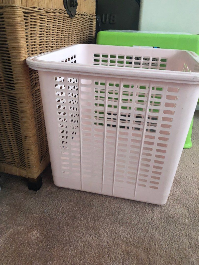 Light pastel pink Laundry Basket, Furniture & Home Living, Home