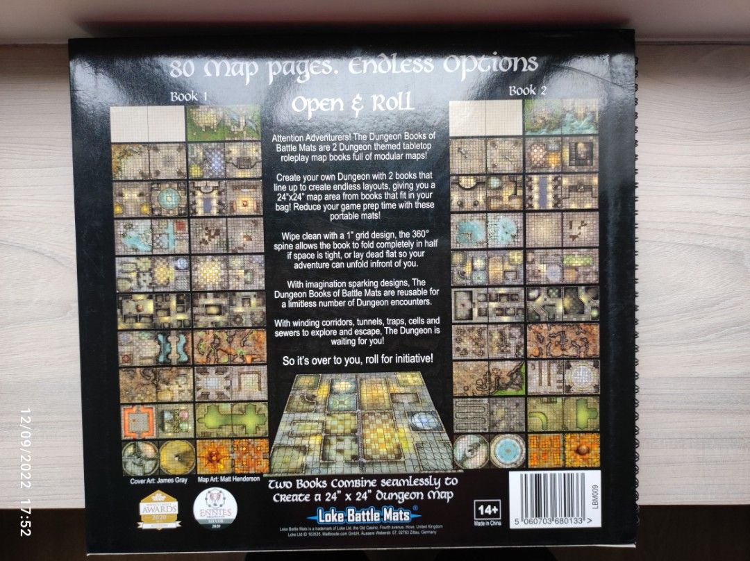 Loke Dungeon Gift Wrap - 6 Sheets of Premium 19x27” Gift Wrap with Playable Dungeon Design - Perfect for Tabletop RPGs main image 0
