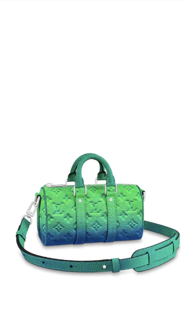 Virgil Abloh Blue and Green Monogram Illusion Leather Keepall XS Silver  Hardware, 2022