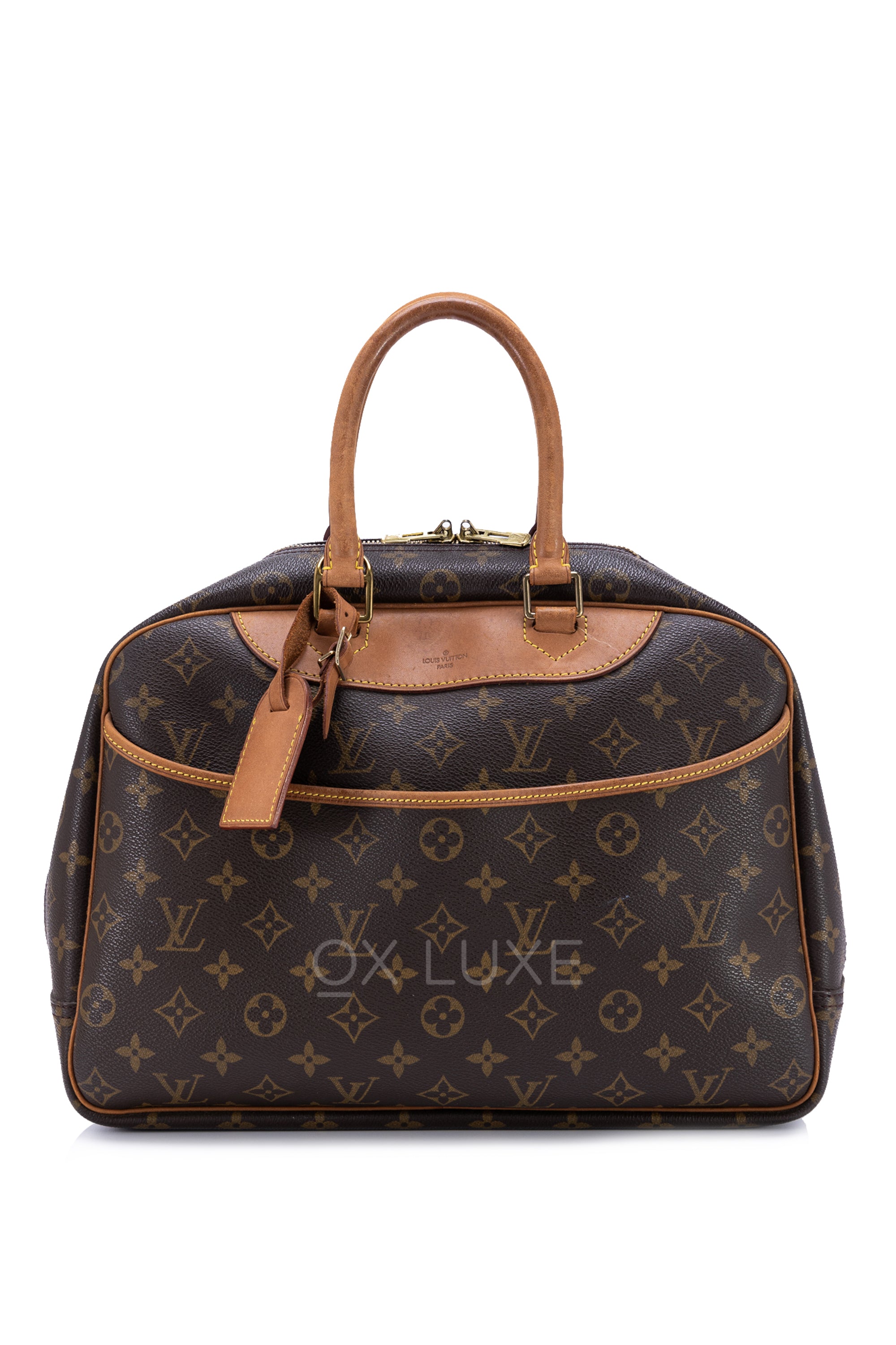 Louis Vuitton LV Deauville Bowling Top Handle Bag Monogram Coated ...