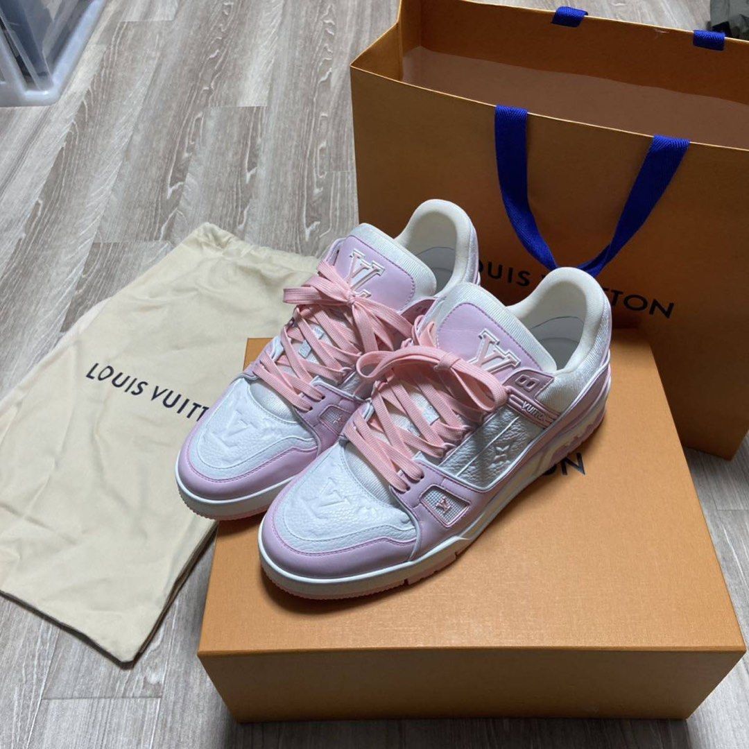 lv trainer pink, Women's Fashion, Footwear, Sneakers on Carousell
