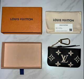 AUTHENTIC LOUIS VUITTON DENIM LV MONOGRAM KEY CLES POUCH - GOLD HARDWARE,  Luxury, Bags & Wallets on Carousell