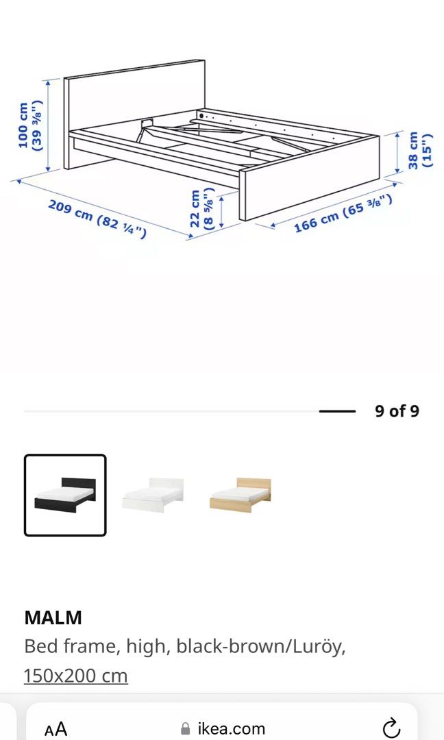 Malm Queen Size Bed With Mattress Set, Furniture & Home Living