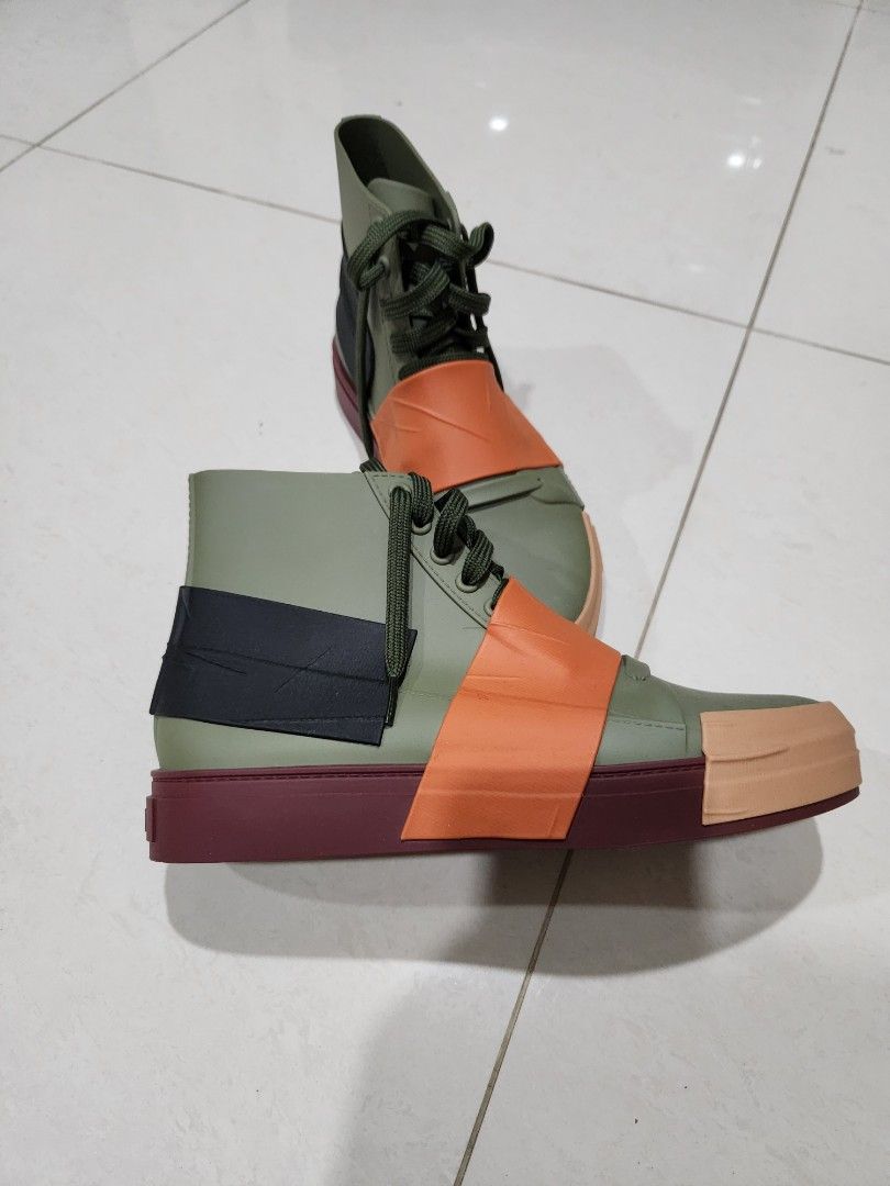 Mens Melissa Crew Green Orange Black Matte