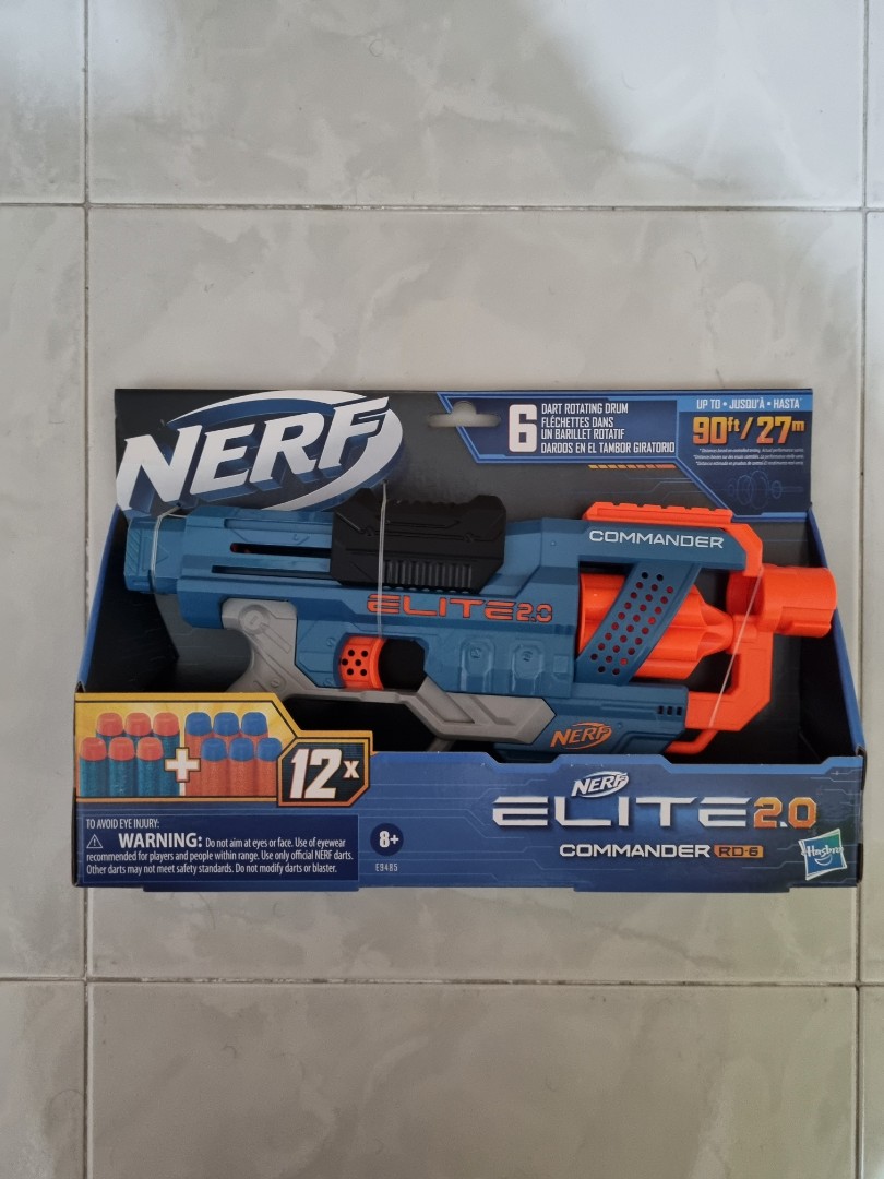 Nerf Elite 2.0 Commander RD-6 Dart Blaster, Rotating Drum, 12 Nerf