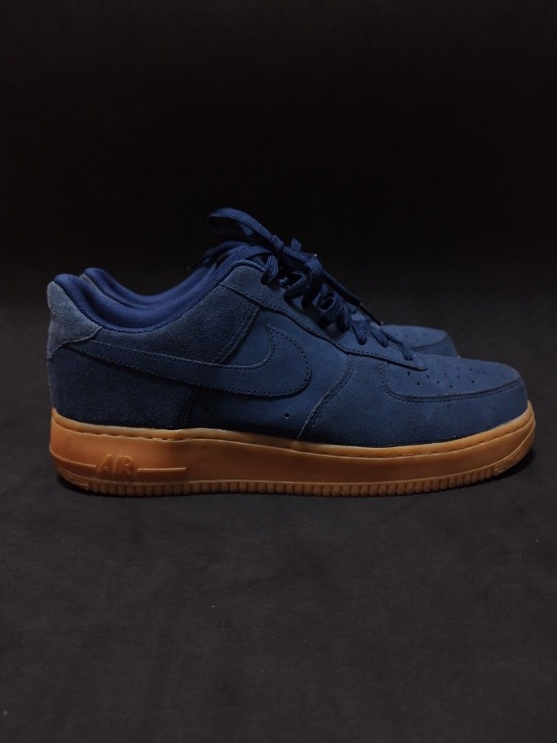Nike air force 1 blue sale suede