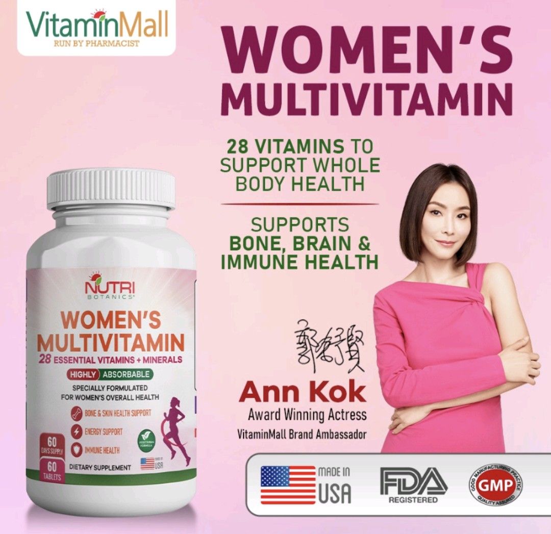Nutri Botanics Women Multivitamin 60 Tablets 28 Vitamins, Health