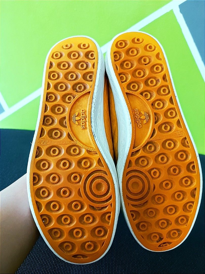 Original Authentic Adidas genuine leather hitop sneakers, Women's