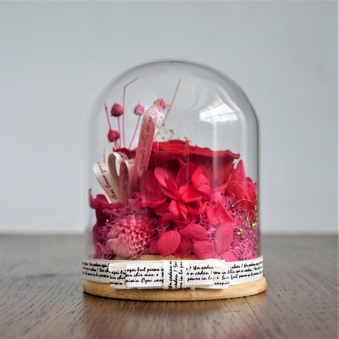 Preserved flowers in dome Large & Small Size NOT ARTIFICIAL