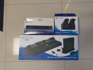 Ps4 charging stations, fans, stands, camera