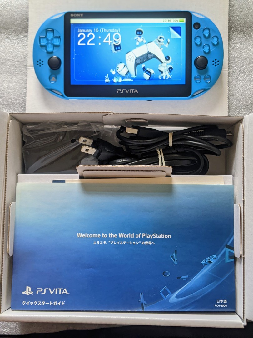 PS vita slim Aqua Blue PCH 2000 za23, Video Gaming, Video Game