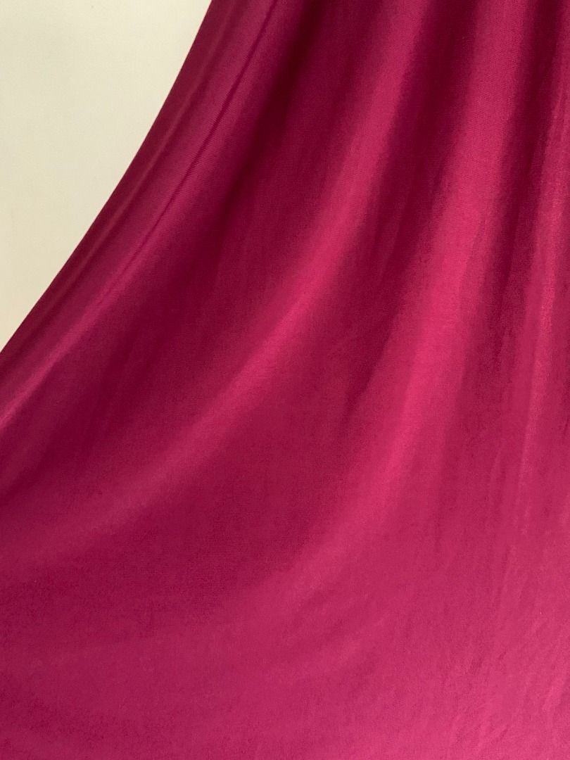 Red/Maroon Maxi A Line skirt (Category: Skirts) located in Taguig. Submitted by declutteringthings0908 (Listing ID 1201907811, Image 3). Description: Waist can still be slightly stretched. Fabric is a bit sheer/thin, suggest to wear seamless/nude undergarments. Fits small to semi medium frames. RFS: decluttering MOP: BPI, BDO, or GCash.