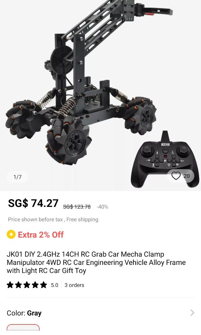 Remote Control Crane Robot JK01, Hobbies & Toys, Toys & Games on Carousell