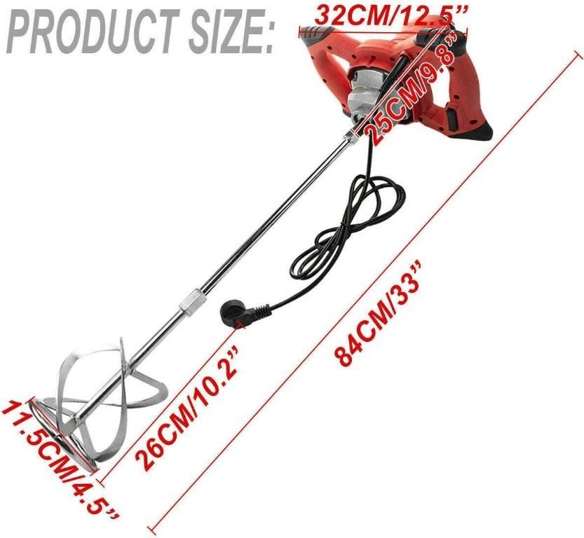 RUYIKA Cement Mixer, 2100W Electric Plaster Paddle Mixer Mortar Paint