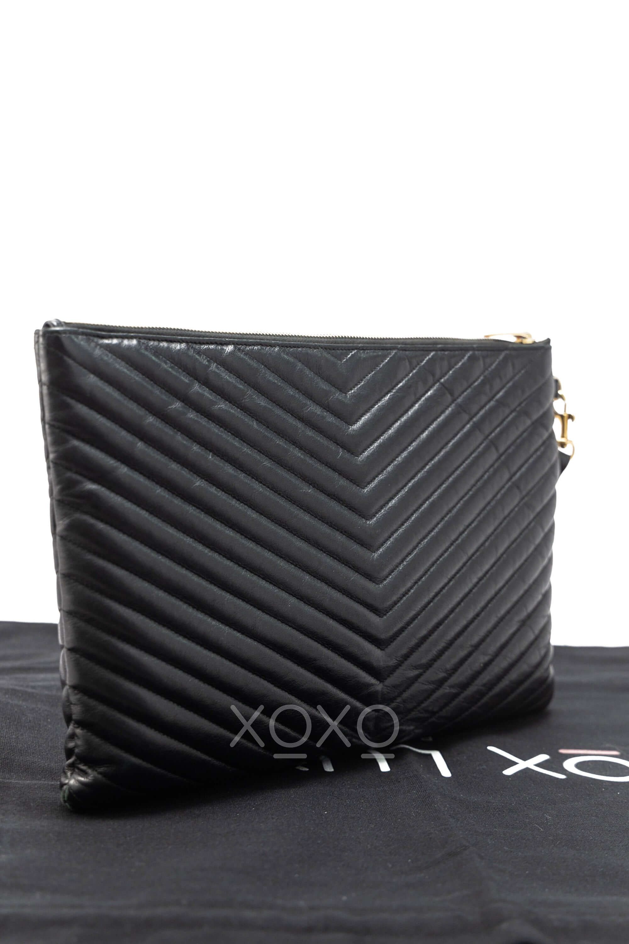 Saint Laurent YSL Document Holder Quilted Calf Leather oxluxe, Luxury