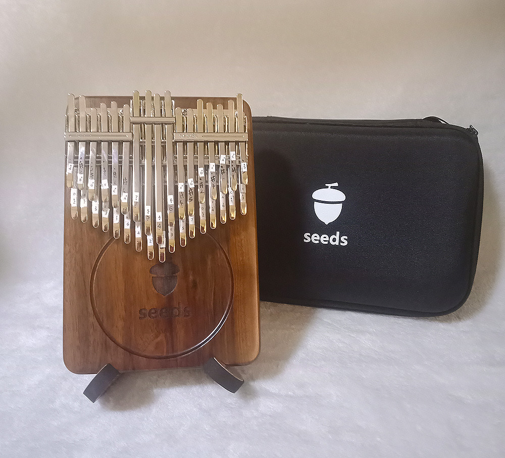 34 Keys Kalimba Thumb Piano C Tuned Finger Seeds Keyboard Music Instrument  NEW