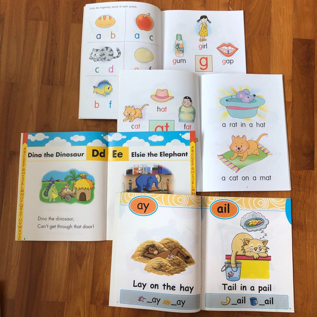 Set of 6 phonics English workbooks guidebooks assessment books readers