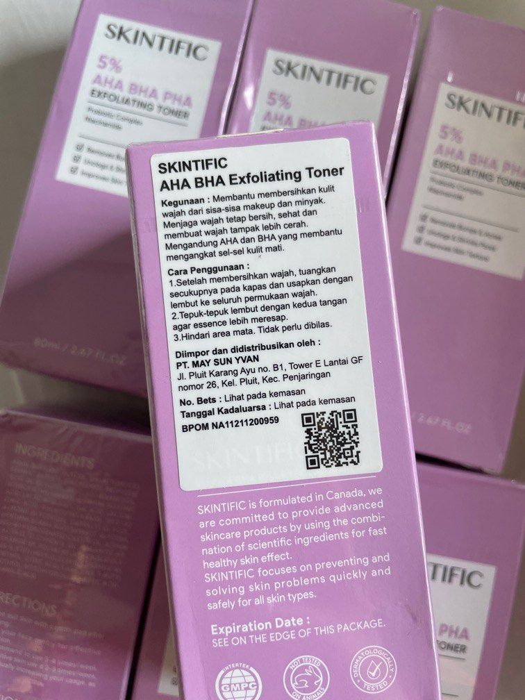 SKINTIFIC 5% AHA BHA PHA exfoliating toner Original, Kesehatan ...