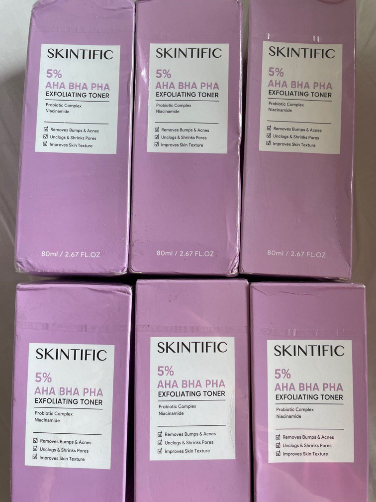 SKINTIFIC 5% AHA BHA PHA exfoliating toner Original, Kesehatan ...