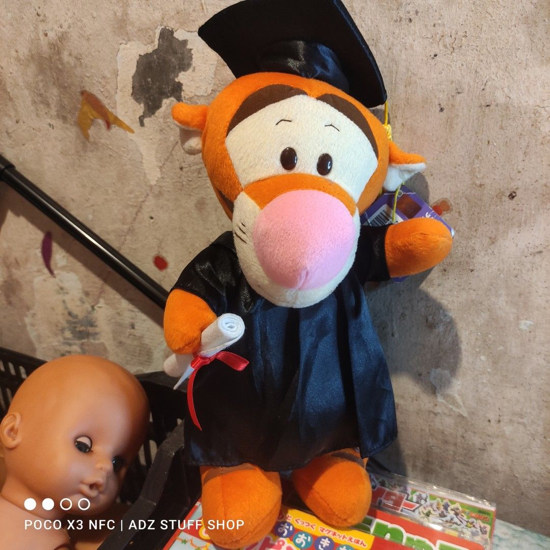 Tigger Graduation DISNEY Graduation Tigger Tiger Cap Gown Stuffed Plush, Hobbies & Toys ...