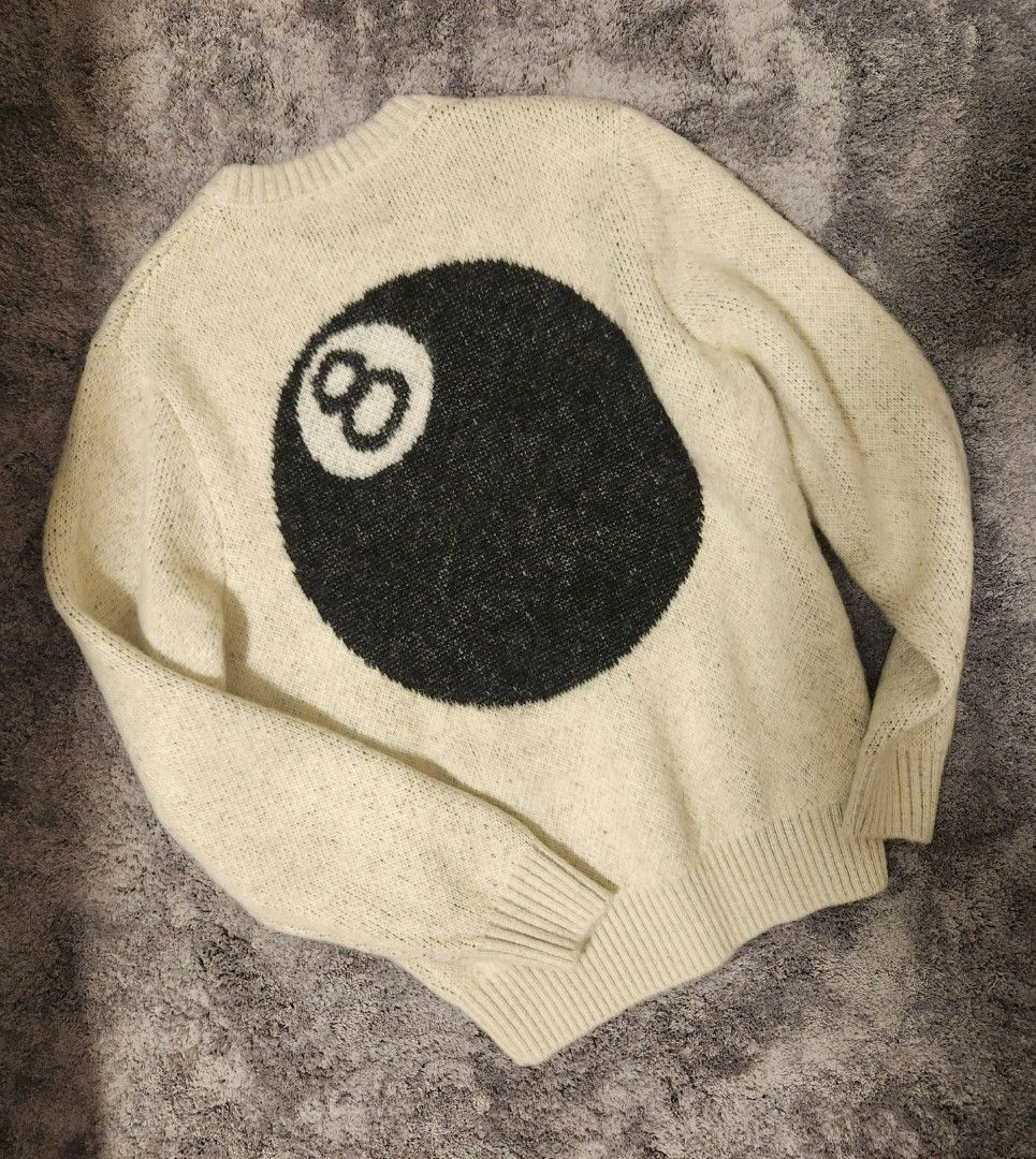 Stussy 8 Ball Heavy Brushed Mohair Sweater, Men's Fashion, Tops