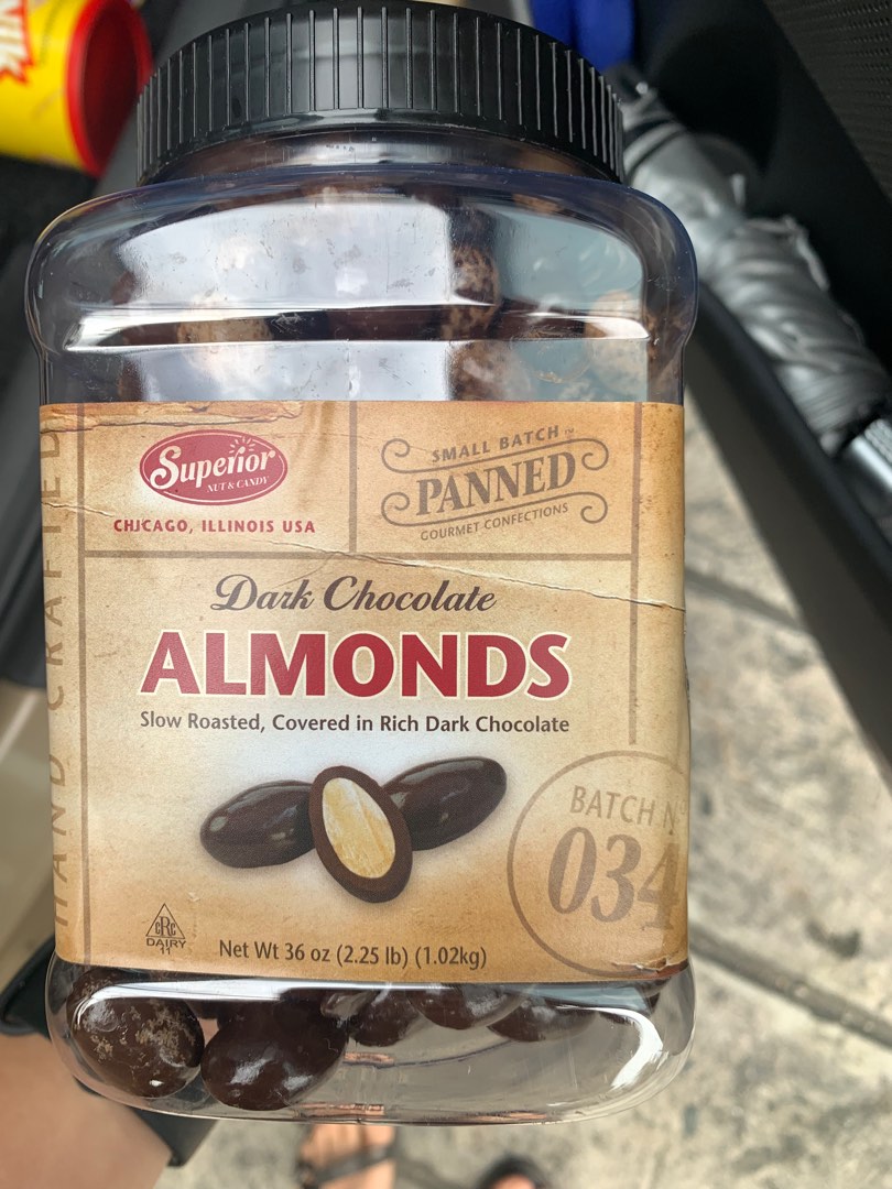 SUPERIOR Dark Chocolate Coated Almonds 1.02kg, Food & Drinks, Packaged