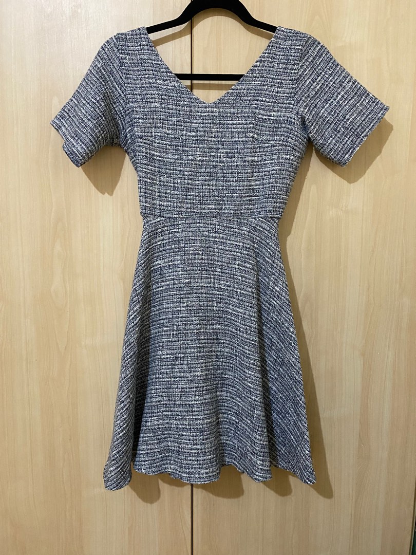 tweed dress with shirt