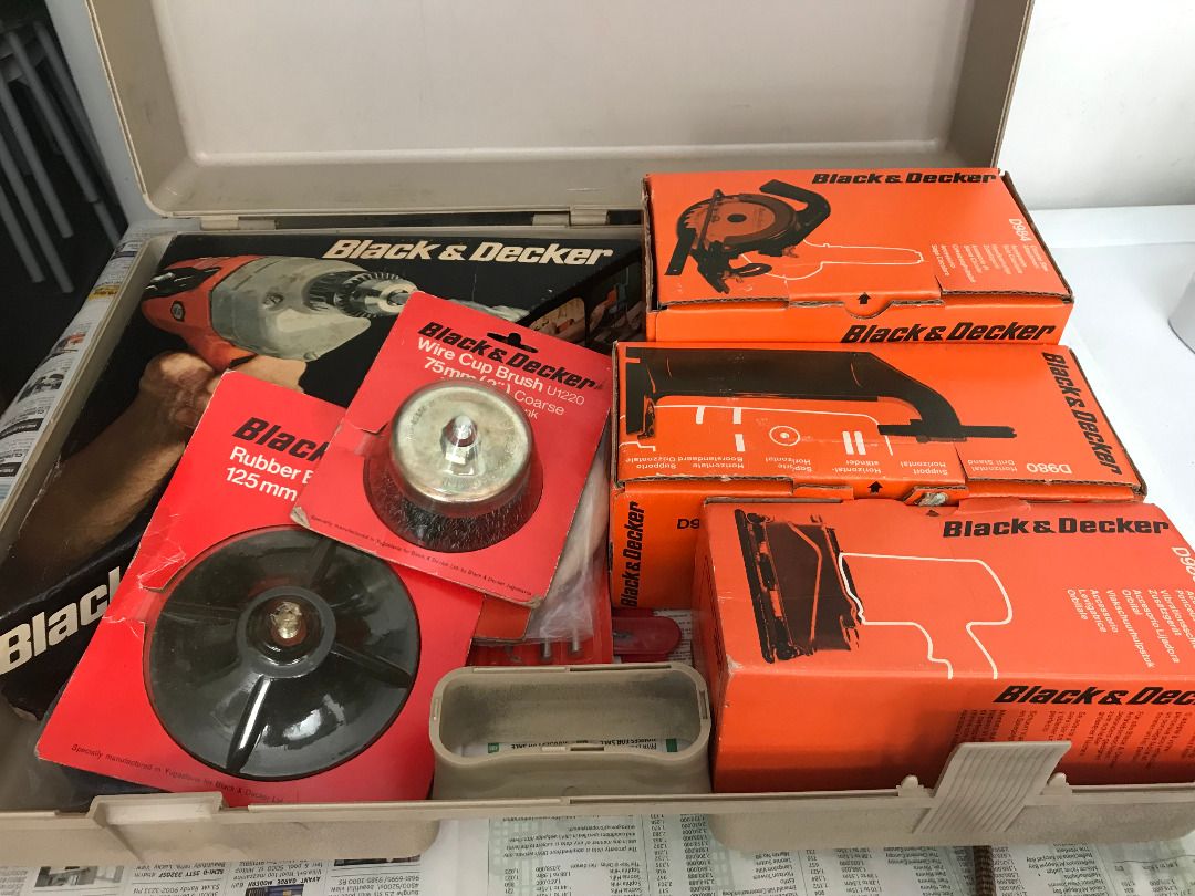 Vintage Black Decker DNJ52 2 Speed Drill and attachments