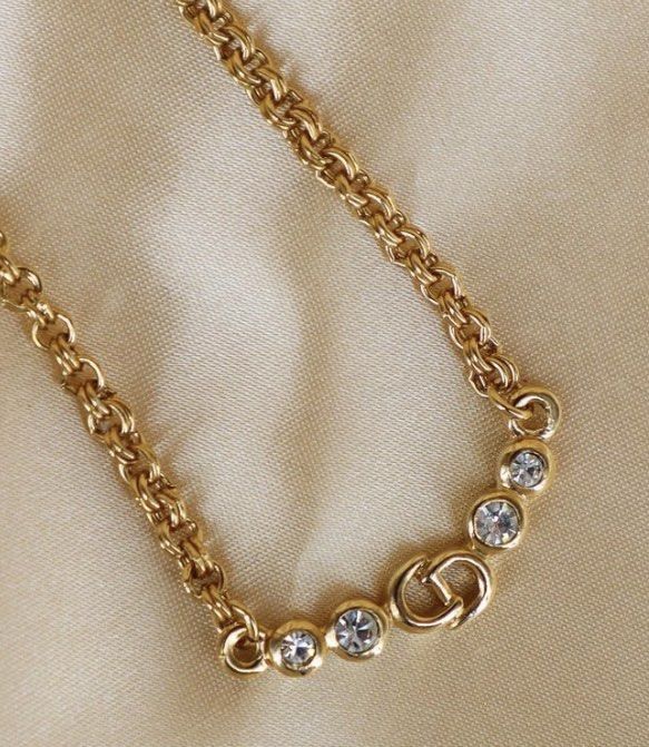 Vintage Dior Necklace 1980年款鎖骨項鏈, 名牌, 飾物及配件- Carousell