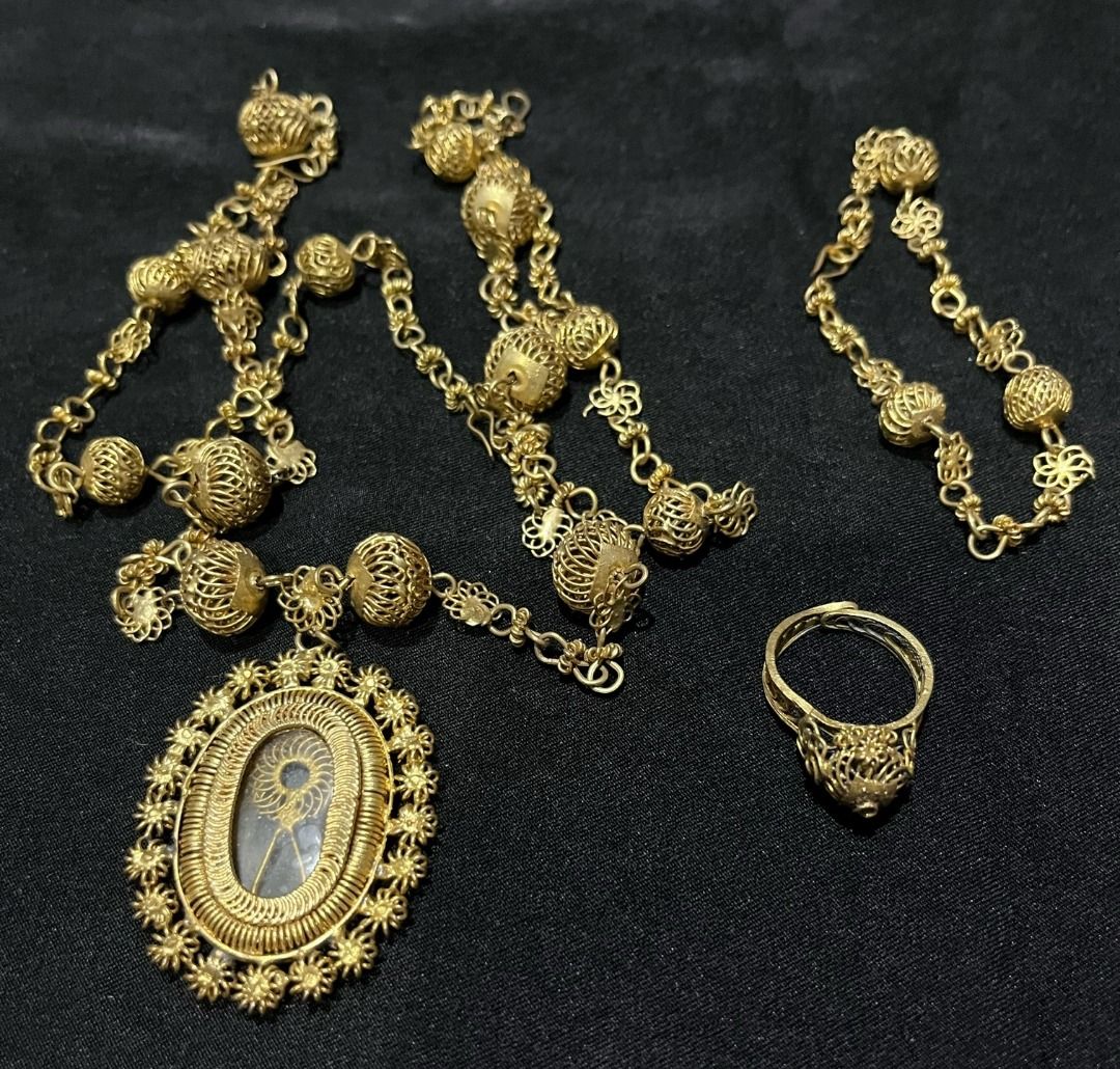 Antique tambourine necklace cheap